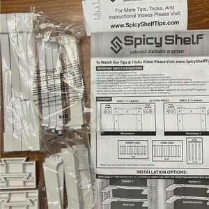 Spicy Shelf Organizer Replacement Or Extender Parts - White